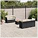 Set Divano da Giardino 6 pz con Cuscini Nero in Polyrattan - Foto miniatura 3