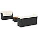 Set Divano da Giardino 6 pz con Cuscini Nero in Polyrattan - Foto miniatura 1