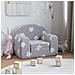 Divano Letto Bambini Grigio Chiaro con Stelle Morbido Peluche - Foto miniatura 4