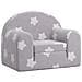 Divano Letto Bambini Grigio Chiaro con Stelle Morbido Peluche - Foto miniatura 1