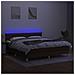 Letto a Molle Materasso e LED Marrone Scuro 160x200 cm Tessuto - Foto miniatura 3