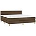 Letto a Molle Materasso e LED Marrone Scuro 160x200 cm Tessuto - Foto miniatura 4