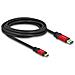 Cavo USB 10 Gbps USB Tipo-A maschio per USB Type-C maschio 3 m metallo rosso - Foto miniatura 1