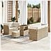Set di Divani da Giardino a 8 Pezzi con Cuscini Beige Polyrattan Acacia, Set da Pranzo da Giardino a 3 Pezzi con Cuscini Beige Polyrattan Acacia - Foto miniatura 2
