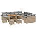 Set Divani Giardino  da 14 pezzi con cuscini beige polyrattan, Divano Giardino  2 posti con cuscini beige polyrattan, Set Pranzo Giardino  da 4 pezzi con cuscini beige polyrattan - Foto miniatura 1