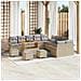 Set Divani Giardino  da 14 pezzi con cuscini beige polyrattan, Divano Giardino  2 posti con cuscini beige polyrattan, Set Pranzo Giardino  da 4 pezzi con cuscini beige polyrattan - Foto miniatura 2