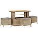 Set Divani Giardino  da 14 pezzi con cuscini beige polyrattan, Divano Giardino  2 posti con cuscini beige polyrattan, Set Pranzo Giardino  da 4 pezzi con cuscini beige polyrattan - Foto miniatura 4