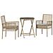 Set Bistro da Giardino a 3 Pezzi con Cuscini Beige in Polyrattan - Foto miniatura 1