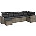 Set Divani da Giardino 7 pz con Cuscini Grigio in Polyrattan - Foto miniatura 1