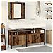 Mobiletto da bagno con lavabo integrato in legno vecchio e legno ingegnerizzato - Foto miniatura 2