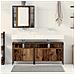 Mobiletto da bagno con lavabo integrato in legno vecchio e legno ingegnerizzato - Foto miniatura 4