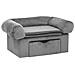 Divano per Cani con Cassetto Grigio 75x50x38 cm in Peluche - Foto miniatura 1