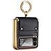 Custodia Protettiva In Pc E Pelle Compatibile Con Samsung Galaxy Z Flip3 Con Supporto Black - Foto miniatura 1