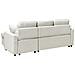 Divano Letto Angolare 3 Posti Nassjo Lino Sintetico Beige Chiaro Lato Sinistro - Foto miniatura 4