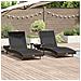 Lettini prendisole 3 pcs Marrone 40 x 40 x 40.5 cm polyrattan - Foto miniatura 2