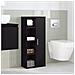 Mobile da Bagno con Portarotolo Nero 39x22x90 cm - Foto miniatura 3