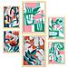 Set Di 6 Stampe Dipinti Decorativi Estetici Astratti Con Fiori Rosa E Verdi Per Il Tuo Soggiorno Di Casa A3 & A4 Telaio In Legno Chiaro - Foto miniatura 1
