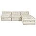 Divano modulare 4 pcs Crema Tessuto - Foto miniatura 7