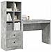 Scrivania con Spazio di Archiviazione 2 pcs Grigio cemento - Foto miniatura 3