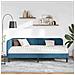 Cornice del letto ad angolo Blu 90 x 200 cm Velluto - Foto miniatura 4