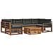 Set di divani da esterno con cuscino 7 pcs Naturale e Antracite - Foto miniatura 1