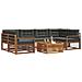 Set di divani da esterno con cuscino 7 pcs Naturale e Antracite - Foto miniatura 3