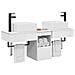 Set di Armadi da Bagno 3 pz Bianco 53 x 35 x 39 cm - Foto miniatura 5