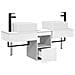 Set di Armadi da Bagno 3 pz Bianco 53 x 35 x 39 cm - Foto miniatura 7