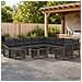 Set Divano da Giardino 12 pz Grigio e Grigio Scuro polyrattan - Foto miniatura 3