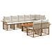 Set Divano da Giardino 9 pz Naturale e Bianco Crema polyrattan - Foto miniatura 1