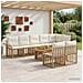 Set Divano da Giardino 9 pz Naturale e Bianco Crema polyrattan - Foto miniatura 8