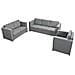 3 Pz Set Di Divani In Stoffa Grigio Chiaro - Foto miniatura 3