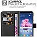 Custodia Compatibile Con Huawei P Smart 2018 / Enjoy 7s In Nero Carbone - Coperchio Protettiva Con Chiusura Magnetica, Funzione Stand E Tasca Per Le Carte - Foto miniatura 5