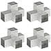 Connettori Pali A Forma Di X 4 Pz In Metallo Zincato 101x101 Mm - Foto miniatura 1
