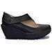 Yasi682 Cuneo Scarpe Di Cuoio Nero Per Le Donne - Foto miniatura 2