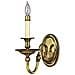 Applique 1 Luce Da Interno Candela Ottone Brunito, Attacco E14 - Foto miniatura 1