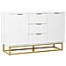 Credenza Buffet Con 3 Cassetti E 2 Ante Bianco Con Gambe In Metallo Dorate - Foto miniatura 1