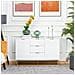 Credenza Buffet Con 3 Cassetti E 2 Ante Bianco Con Gambe In Metallo Dorate - Foto miniatura 8