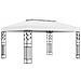 Gazebo con Tetto Doppio e Stringa di Luci LED 3x4 m Bianco - Foto miniatura 2