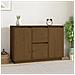 Credenza Marrone Miele 111x34x75 Cm In Legno Massello Di Pino - Foto miniatura 1