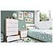 Comodino Honolulu, Comodino A Due Cassetti Con Testiera Per Letto Singolo Da 90 Cm, 50x38h75 Cm, Rovere E Bianco - Foto miniatura 4