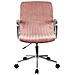 Sedia girevole su ruote in velluto FD24, Colore Rosa - Foto miniatura 3