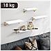 Set 4 Mensole Da Parete In Legno Bianco E Staffe Oro Scaffalatura Scaffale Muro - Foto miniatura 2