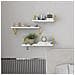 Set 4 Mensole Da Parete In Legno Bianco E Staffe Oro Scaffalatura Scaffale Muro - Foto miniatura 4