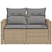 Divano Da Giardino Con Cuscini A 2 Posti Beige In Polyrattan - Foto miniatura 3