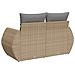 Divano Da Giardino Con Cuscini A 2 Posti Beige In Polyrattan - Foto miniatura 5