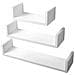 Set 3 Mensole Da Parete Moderne Design Con Bordi Mensola Scaffale Legno Bianco - Foto miniatura 3