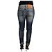 Jeans Pantaloni Da Donna Denim Skinny Vita Bassa Cotone Lavato Blu... - Foto miniatura 3