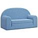 Divano Letto per Bambini a 2 Posti Blu in Morbido Peluche - Foto miniatura 1