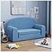 Divano Letto per Bambini a 2 Posti Blu in Morbido Peluche - Foto miniatura 7